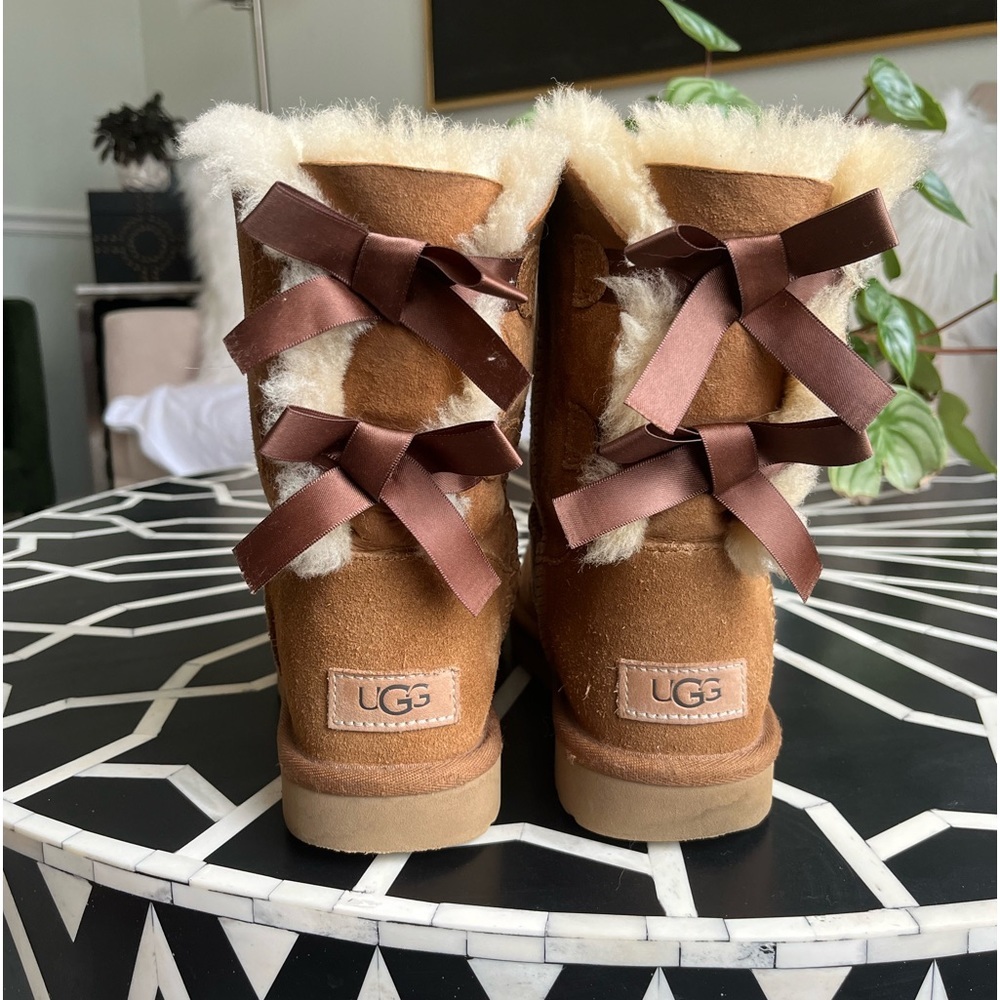 UGG® Bailey Suede Bow II Water-Repellent Cold Weather Boots - Picture 11 of 15